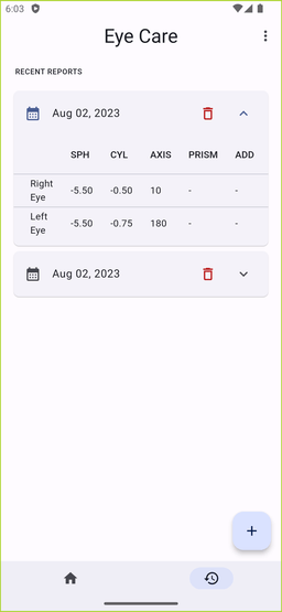 Eye Care recent screen screenshot